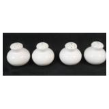 1030	ROYAL COPENHAGEN WHITE HALF LACE 4 SALT & PEPPER SHAKERS, EACH APPROXIMATELY 2 1/2 IN HIGH