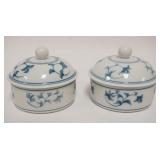 1031	2 ROYAL COPENHAGEN NOBLESSE COVERED BOWLS, EACH APPROXIMATELY 5 1/2 IN X 5 IN HIGH
