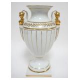 1040	PORCELAIN URN W/GILT ACCENTS & FEMALE FIGURAL BUSTS ON EITHER SIDE, APPROXIMATELY 13 IN HIGH