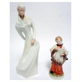 1077	2 VINTAGE GALOSS FIGURINES, TALLEST APPROXIMATELY 12 IN HIGH