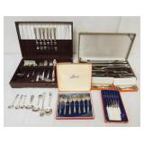 1102	GROUP OF ASSORTED SILVER PLATE FLATWARE INCLUDING SOME DANISH