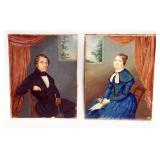 1107	2 ANTIQUE ANCESTRAL PAINTINGS ON BOARD, EACH APPROXIMATELY 5 1/4 IN X 6 1/2 IN