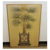 1120	DECORATIVE WALL HANGING, IMAGE OF POTTED FERN, APPROXIMATELY 31 IN X 47 IN