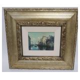 1124	FRAMED IMAGE OF VENETIAN CANAL SCENE, APPROXIMATELY 21 IN X 19 IN OVERALL