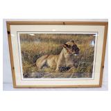 1134	ROBERT BATEMAN PRINT, FRAMED AND MATTED, PENCIL SIGNED AND NO. 44/950 *LIONESS AT SERENGETI*, A