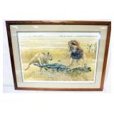 1135	ROBERT BATEMAN PRINT, FRAMED AND MATTED, PENCIL SIGNED AND NO. 236/950 *DISPUTE OVER PREY*, APP