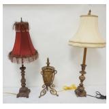 1179	GROUP OF 3 DECORATIVE TABLE LAMPS, TALLEST APPROXIMATELY 32 IN H