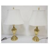 1183	PAIR OF STIFFEL BRASS URN SHAPED TABLE LAMPS, EACH APPROXIMATELY 32 IN H