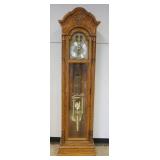 1196	OAK HOWARD MILLER GRANDFATHERS CLOCK *GLOCKENSPEIL* MODEL 610-766, APPROXIMATELY 24 IN X 14 IN 