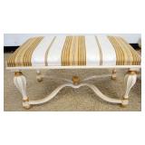 1224	ITALIAN *DECORATIVE CRAFTS* HANDMADE UPHOLSTERED BENCH WITH GILT ACCENTS, APPROXIMATELY 35 IN X