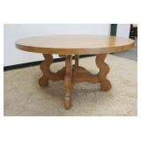 1235	DREXEL ROUND OAK PUB STYLE TABLE, APPROXIMATELY 60 IN ROUND X 30 IN H