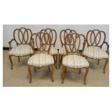 1254	SET OF 6 FRUITWOOD RIBBON BACK CHAIRS, 2 ARM, 4 SIDE, LARGEST APPROXIMATELY 24 IN X 20 IN X 38 