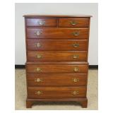 1272	HENKEL HARRIS VIRGINIA GALLERIES SOLID BLACK CHERRY HIGH CHEST, 8 DRAWERS, APPROXIMATELY 38 IN 