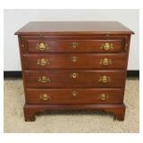 1275	HENKEL HARRIS VIRGINIA GALLERIES SOLID BLACK CHERRY 4 DRAWER CHEST WITH PULL OUT SURFACE ON TOP