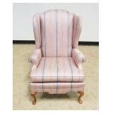 1283	UPHOLSTERED WING BACK CHAIR, APPROXIMATELY 27 IN X 28 IN X 43 IN H