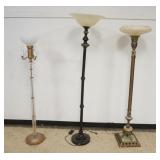 1286	GROUP OF 3 FLOOR LAMPS, 1 WITH ONYX BASE, TALLEST APPROXIMATELY 70 IN H