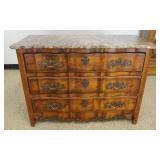 1289	CENTURY 3 DRAWER MARBLE TOP CHEST OF DRAWERS, APPROXIMATELY 48 IN X 20 IN X 34 IN H