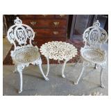 1292	CAST METAL GARDEN SET, TABLE WITH 2 CHAIRS