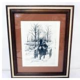 1017	FRAMED AND MATTED PRINT *AMISHLAND* BY JAMEE DIPPERY, APPROXIMATELY 18 IN X 22 IN OVERALL