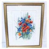 1022	FRAMED AND MATTED WATERCOLOR, STILL LIFE, ARTIST SIGNED, APPROXIMATELY 23 IN X 28 IN OVERALL