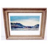 1034	PETER HURD, *THE VALLEY IN SUMMER* SIGNED, FRAMED AND MATTED PRINT, PENCIL ANNOTATED ON LOWER E