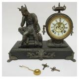 1114	ANSONIA *MERCURY* MANTLE CLOCK, APPROXIMATELY 7 IN X 8 IN X 15 IN H, LOST WING TIP
