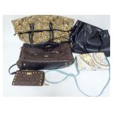 1147	COACH BAG, LONGABERGER OVERNIGHT BAG, MICHAEL KORS WALLLET, BLACK SATCHEL AND SLING BAG