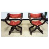 1234	RENAISANCE SAVONAROLA STYLE CHIARS, EACH APPROXIMATELY 27 IN X 23 IN X 34 IN H