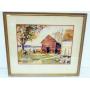 1001	FRAMED AND MATTED WATERCOLOR, IMAGE OF BUILDINGS ALONG SHORE LINE, ARTIST SIGNED LOWER RIGHT, A