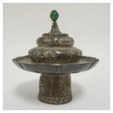 1008	TIBETAN CUP STAND & COVER, APPROXIMATELY 6 IN HIGH
