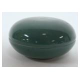 1039	CHINESE CELADON COVERED ROUND BOX W/CHARACTER MARKS ON BASE, APPROXIMATELY 3 IN X 1 1/4 IN HIGH