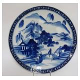 1051	JAPANESE BLUE & WHITE PORCELAIN CHARGER, APPROXIMATELY 14 3/4 IN