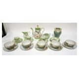 1076	JAPANESE GROUP INCLUDING NIPPON VASE, TEACUPS & SAUCERS, & PARTIAL TEASET