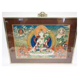 1083	"THANGKA HAND PAINTED FRAMED, APPROXIMATELY 32 IN X 23 IN OVERALL, English Translation Thangka 