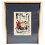 1085	G.H. NYLAND ARTIST SIGNED WATERCOLOR FRAMED & MATTED, IMPRESSIONIST DATED 1958, APPROXIMATELY 1