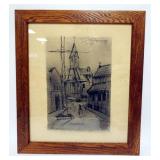 1088	G.H. NYLAND ARTIST SIGNED FRAMED PRINT OF CATHEDRAL, 1958, APPROXIMATELY 25 IN X 29 IN OVERALL