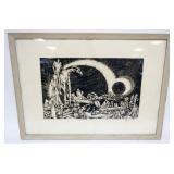 1091	PETER GRAU FRAMED ENGRAVING, 14/40, APPROXIMATELY 33 IN X 24 IN OVERALL