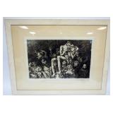 1092	PETER GRAU FRAMED ENGRAVING, APPROXIMATELY 34 IN X 27 IN