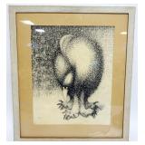 1093	PETER GRAU FRAMED ENGRAVING 1957, APPROXIMATELY 22 IN X 26 IN OVERALL