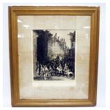 1095	PETER GRAU FRAMED ENGRAVING, APPROXIMATELY 30 IN X 35 IN OVERALL