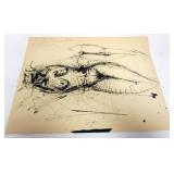 1097	G.H. NYLAND ABSTRACT INK OF NUDE WOMAN AND PARTIAL ON BACK, SIGNED AND DATED 195, APPROXIMATELY