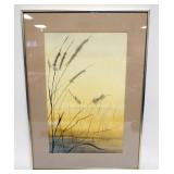 1117	WATERCOLOR OF MARSH BY WALLY KAIN, PRINCETON NJ ARTIST, APPROXIMATELY 20 IN X 27 IN OVERALL