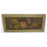 1130	ANTIQUE OIL PAINTING ON BOARD, APPROXIMATELY 10 IN X 23 IN OVERALL