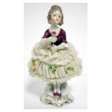 1139	DRESDEN LACE FIGURE, APPROXIMATELY 5 1/2 IN H, LOSS TO LACE