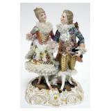 1140	DRESDEN LACE FIGURE, APPROXIMATELY 7 IN H, LOSS TO LACE