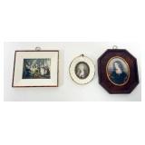 1144	GROUP OF MINIATURE FRAMED IMAGES, LARGEST APPROXIATELY 5 IN X 4 1/2 IN