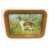 1148	VINTAGE TRAY WITH IMAGE OF DOG IN FILED, SIGNED AND DATED 1940, APPROXIMATELY 13 IN X 17 1/2 IN