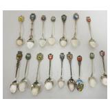 1158	800 SILVER ENAMELED SOUVINEER SPOONS, 5.1 OZT TOTAL