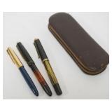 1164	ASSORTED ANTIQUE FOUNTAIN PENS, 14K AND 18K GOLD NIBS