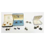 1166	ASSORTMENT OF MENS CUFF LINKS AND TIE TACKS, INCLUDING  SWANK 
